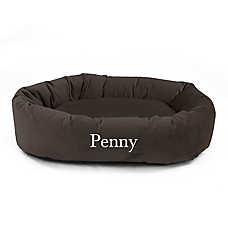 Majestic Pet Personalized Velvet Bagel Cat & Dog Bed