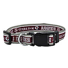 Pets First NCAA Texas A & M Satin Dog Collar