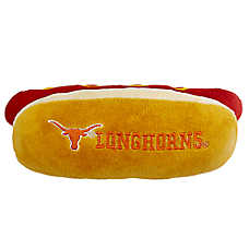 Pets First Texas Longhorns Plush Hot Dog Dog Toy