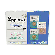 Applaws Fish Selection in Broth Cat Food Toppers - Grain Free, Variety Pack, 12 Ct