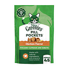 Greenies Pill Pockets for Cats, Feline Treats - Chicken Flavor, 1.6 or 3 oz pouch, 45 or 85 Count