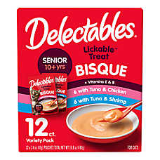 Hartz Delectables Bisque Senior Variety Pack Cat Treats - 12 Pack