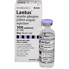 Lantus (Insulin Glargine Injection) U-100 Injectable, 10 mL Vial