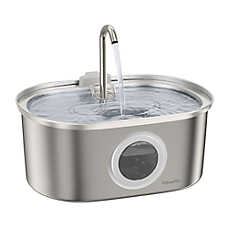 PawsPik SS-01 Stainless Steel Dog & Cat Fountain, 108.2 fl oz