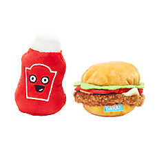 BARK Cookout Burger & Ketchup Dog Toys