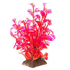 Top Fin? Artificial Mini Leafy Aquarium Plant Fuchsia Fish Tank Decor - 4 in