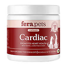 Fera Pets Dog & Cat Cardiac Support Health Supplement, Promotes Heart Health, 60 Capsules