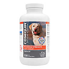 Nutramax Cosequin Dog Maximum Strength Hip & Joint Supplement Plus MSM, Chewable Tabs, 250 Count