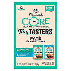 Wellness? CORE? Tiny Tasters Adult Cat Wet Food - Natural, Pate, Sea Variety Pack, 12 CT, 21 OZ