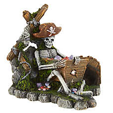 Top Fin? Sunken Skeleton Aquarium Ornament - Fish Tank Decor - Medium