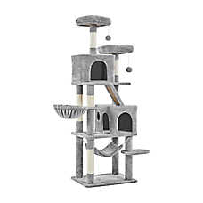 Yaheetech 71.5-in Multi-Level Cat Tree with 2 Condos, 2 Perches, Basket and Hammock