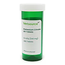 Potassium Citrate ER Tablets for Dog & Cat, 5-mEq (540 mg), 100 Tablets