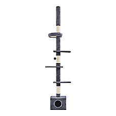 Yaheetech 89-104.5-in Adjustable Floor-to-Ceiling Cat Tree with Condo and 4 Perches