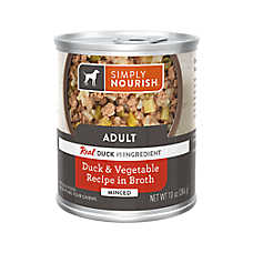 Simply Nourish Wet Dog Food - Minced, Duck & Vegetable in Broth, 10 oz