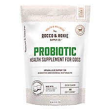 Rocco & Roxie Dog Probiotic Health Supplement Soft Chew, Digestive Support, Duck Flavor, 60 Count