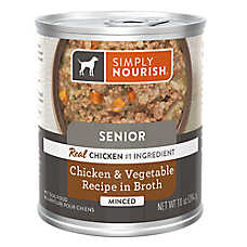 Simply Nourish Senior Wet Dog Food - Minced, Chicken & Vegetable in Broth, 10 oz