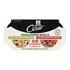 Cesar? Wholesome Bowls Adult Wet Dog Food, Beef & Chicken Recipe Variety Pack, 6 Count