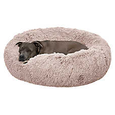FurHaven Calming Cuddler Donut Large Pet Bed - Taupe 36Lx36W