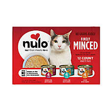 Nulo Finely Minced Cat & Kitten Wet Food - Grain Free, Whole Protein, 12 Count Variety Pack