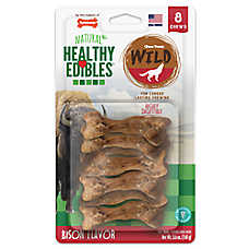 Nylabone Healthy Edibles Wild All-Natural Long Lasting Small Adult Dog Chews - Bison 8 ct