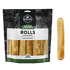 Dentley's Rawhide Free Retriever Rolls 7" Dog Treats - 10 Count