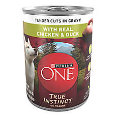 Purina ONE True Instinct Tender Cuts in Gravy Real Chicken & Duck Adult Wet Dog Food 13 oz