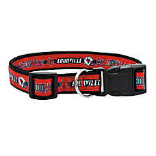 Pets First NCAA Louisville Satin Dog Collar