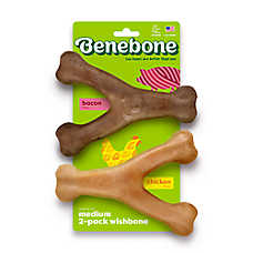 Benebone?Wishbone Durable Dog Chew Toy Bacon & Chicken - 2 Pack