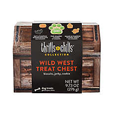 Thrills & Chills Wild West Treat Chest Assorted Dog Biscuits, Jerky & Cookies 9.7 OZ