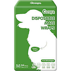 Cocoyo Disposable Male Dog Wraps W/ Leak-Proof Protection & Wellness Indicator- 72 Ct