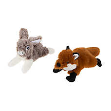 Joyhound Realistic Plush Rabit & Fox Squeaky Plush Dog Toy 2 Pack