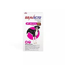 Bravecto Chew for Dogs, 88-123 lbs (Pink Box), 1 Chew, 12-Week Supply