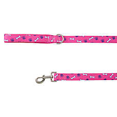 Top Paw? Bones and Paws Dog Leash, Pink Dog Leash, Walking Dog Leash, 4' Long