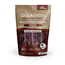 Collachews Rawhide Alternative Adult Dog Chew - Bully + Collagen Strips