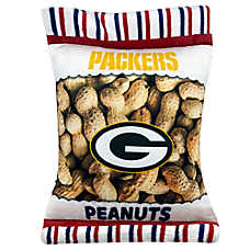Pets First Green Bay Packers Plush Peanut Bag Dog Toy