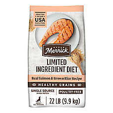 Merrick Limited Ingredient Diet Adult Dry Dog Food - Natural, Healthy Grains, Salmon & Brown Rice