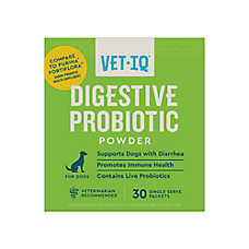 VetIQ Dog Probiotic Digestive Powder Supplement, Immune & Gut Health, Chicken Liver Flavor, 30ct