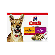 Hill's Science Diet Adult Wet Dog Food - Chicken & Beef, Variety Pack 12 ct 13 oz