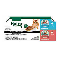 Nutro Perfect Portions Adult Cat Wet Food - Grain Free, Cuts in Gravy, Variety Pack, 12 Ct