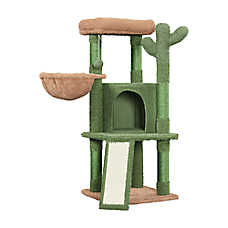 Yaheetech 42-in Cactus Cat Tree with Condo, Basket and Scratching Board