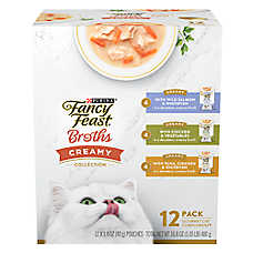 Fancy Feast? Creamy Broths Adult Food Topper, Limited Ingredients - Variety Pack, 12 CT, 16.8 OZ