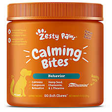 Zesty Paws Dog Calming Soft Chews, Stress Anxiety & Hyperactivity Support, Peanut Butter, 90 CT