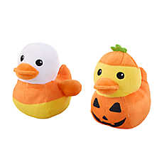 Thrills & Chills&trade; Halloween Plush Candycorn Pumpkin  Dog Toy 2-Pack