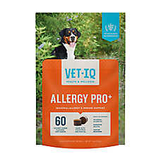 VetIQ Dog Allergy Pro+ Supplement, Seasonal Allergy & Immune Support, Hickory Smoke Flavor, 60ct