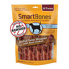 SmartBones Chicken Wrapped Stuffed Twists Dog Treats 10 Count 13.7 OZ