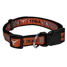 Pets First Texas Longhorns Satin Dog Collar