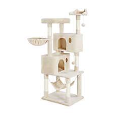 Yaheetech 64.5-in Multi-Level Cat Tree with 2 Condos, Hammock and Basket