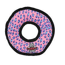 TUFFY? Ultimate Ring Pink Leopard Dog Toy
