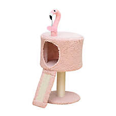 Catry 29-in Flamingo Cat Condo with Scratching Post, Pink
