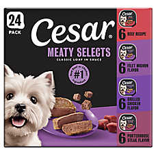 Cesar? Loaf in Sauce Adult Wet Dog Food - Beef & Chicken Flavors Variety Pack, 24 Count